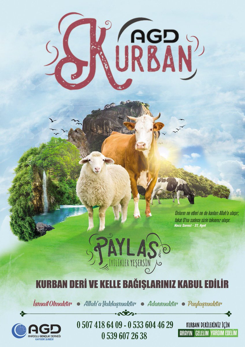 Kurban Paylaşmaktır.
Paylaş İyilikler Yeşersin...