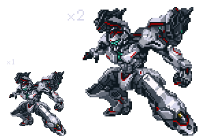 「フォーメーション・テラロイド！」ということで、 #重神機パンドーラ から主役機パンドーラ1の #ドット絵 完成。16色