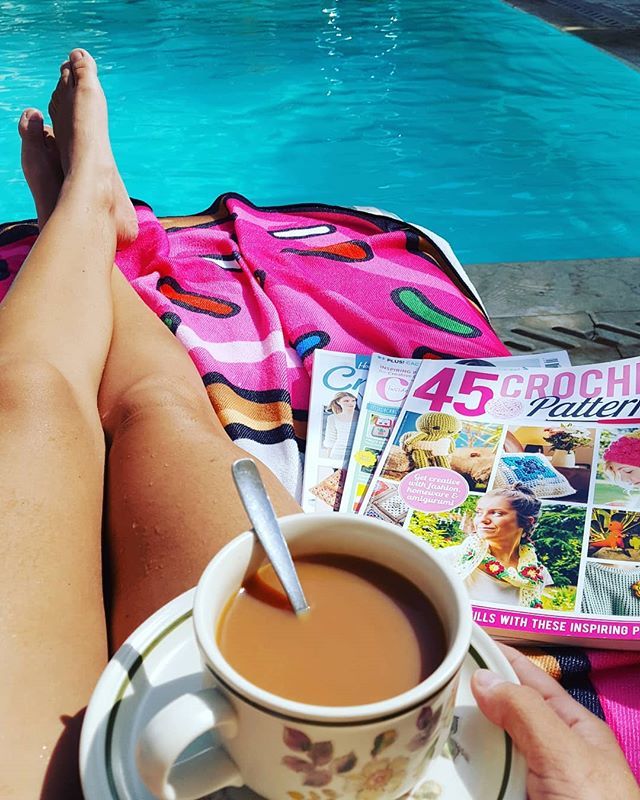 JulienneLiberto's tweet photo. What better way to spend your "ferragosto" 
Sun, pool, tea and my fav books 🌞
*
*
#ferragosto #stmaria #santamaria #pool #summer #holiday #tea #crochetbooks #sun #summer2018 #summer18 #relaxing #relaxed #mood #happy #family https://t.co/ohWYt5nmU8 https://t.co/QKpc84pugK