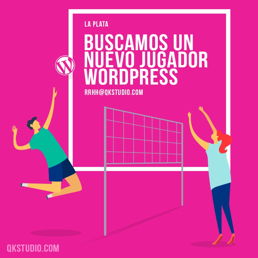 Tres búsquedas activas para QKStudio oficina #LaPlata

📌 #DiseñadorWeb #UX-UI
📌 #NodeJS Hero
📌 #Wordpress player

CVs a rrhh@qkstudio.com

#RRHH #ValorHumano #webdesign #development