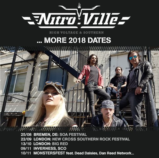 Nitroville's tweet photo. #Nitroville #KurtMichael #TolaLamont #PaoloSucco #GrizzyRoseLee #MightyMusic #SouthernRock #ClassicRock #HeavyRock #LondonHeavyRockBand #MarshallAmplification #GRBass #GibsonLesPaul #GibsonSG #FenderCustomShop #JimDunlop #JoeBarden #BareKnuckle #Sennheiser #SOAFestival S:O:A 2018 https://t.co/EqMyOqb3Hr
