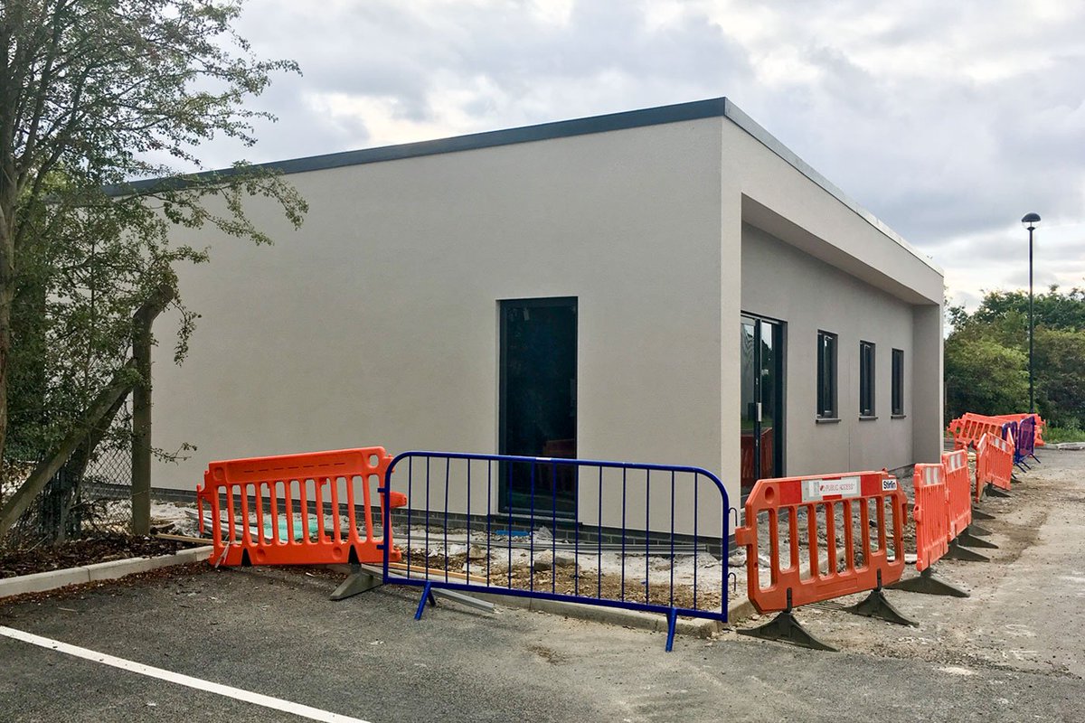 The standalone office unit at #StirlinBusinessPark has been revealed! #TeamStirlin are now moving on to the internal fit-out ready for completion next month #Stirlin #Development #Design