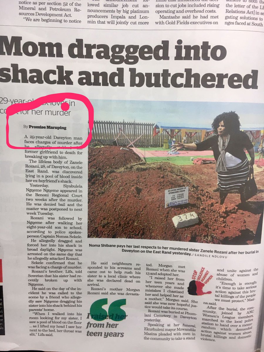 MalindaPromise's tweet photo. @SowetanLIVE stop killing women https://t.co/ORlGJNWCRH