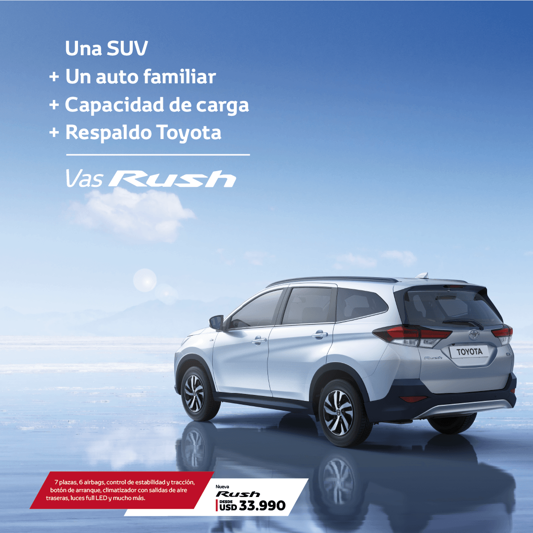 ¡7 plazas: todas para vos! Podés viajar cómodo con tus hijos, tus mascotas, con el equipaje que quieras, ¡y la seguridad que solo la Rush puede ofrecerte!