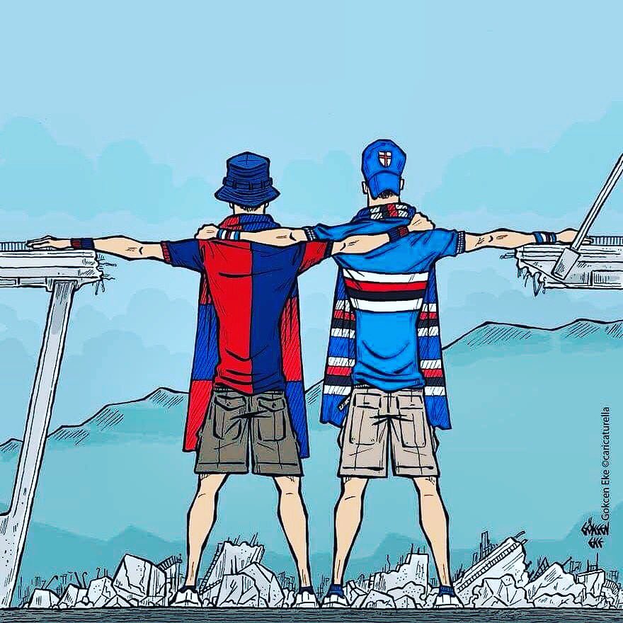 chicca3171's tweet photo. La rivalità ci divide tutto l’anno...l’amore per la ns.cittá ci unisce nel silenzio del ns. dolore #Genovalasuperba #genovanelcuore #genovatirialzerai https://t.co/nHLsHIdv3q