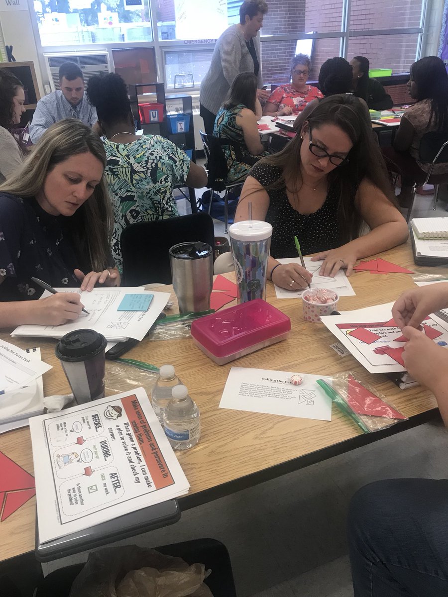 shannoncurry04's tweet photo. We are getting our brains thinking today! #problemsolving #handsonmath #handsonpd #SREB #powerfulmathpractices @LTexas1 https://t.co/c6QDkJV5Ly