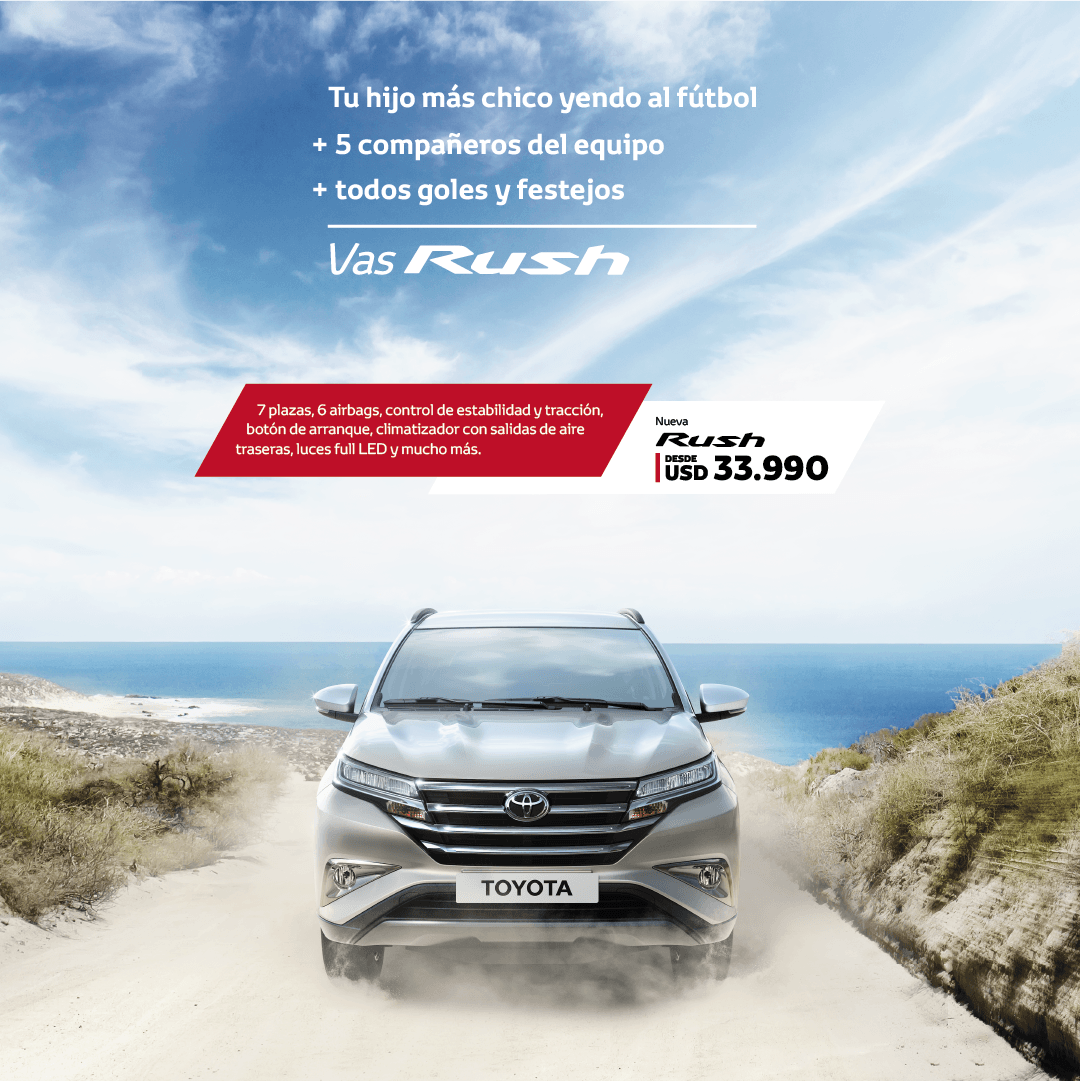 Una SUV que necesitás en tu vida. Con Toyota, ¡vas RUSH!