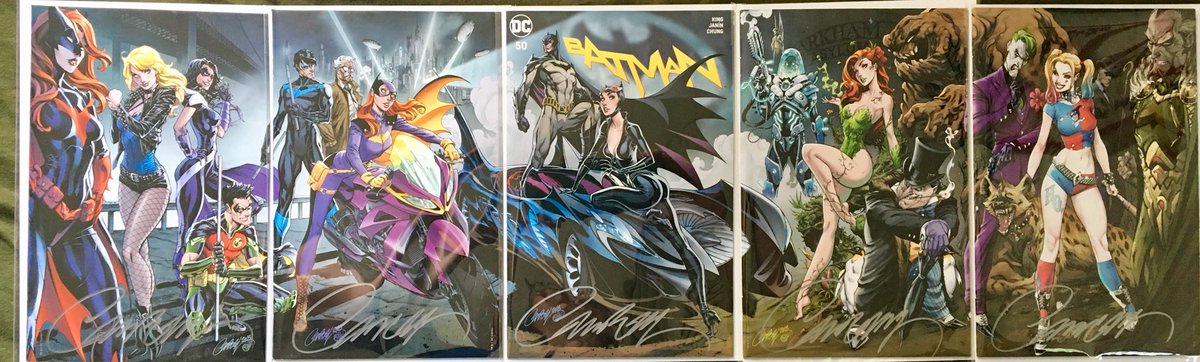 Here’s a bonus look at all 5 Batman #50 , connected , signed covers by  @JScottCampbell . #CampbellCovers  #Batman  