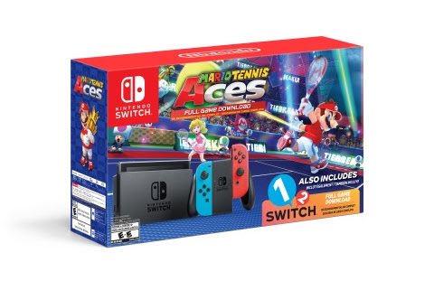 NintendoDads's tweet image. PRESS- For a suggested retail price of only $359.99 USD you get the #NintendoSwitch system and digital download codes for two great multiplayer games – #MarioTennisAces and 1-2-Switch – providing hours of family-friendly fun at @Walmart #NintendoSwitchBundle