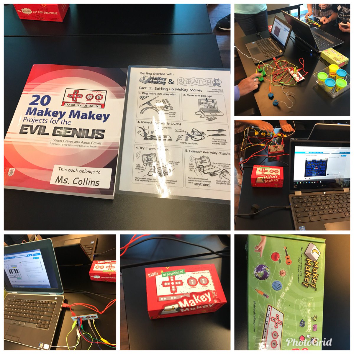 MsSuganthsClass's tweet image. Experimenting with Makey Makey attached to playdough! You can use pretty much anything to connect a Makey Makey.@MsLauraCollins @MelissaSeco #ETFOSA18 #codingplugged #cirtuit