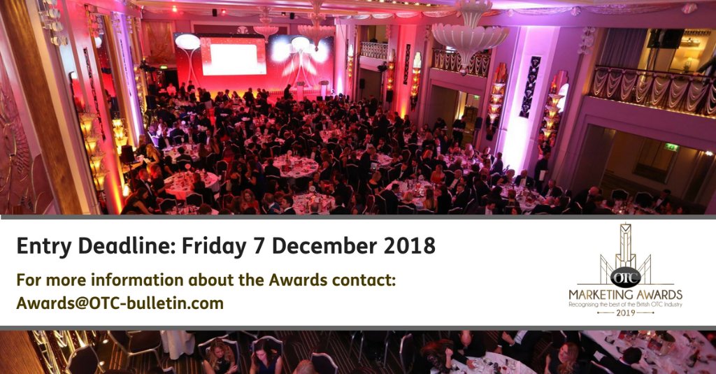 OTC_Bulletin's tweet photo. The 2019 @OTCAwards are now open for entries! Winning an #OTC #Award is an affirmation of your exceptional work in the area of #ConsumerHealthcare. Submit your entries now - https://t.co/QaiN8qmj91 https://t.co/CMiHcAhDNs