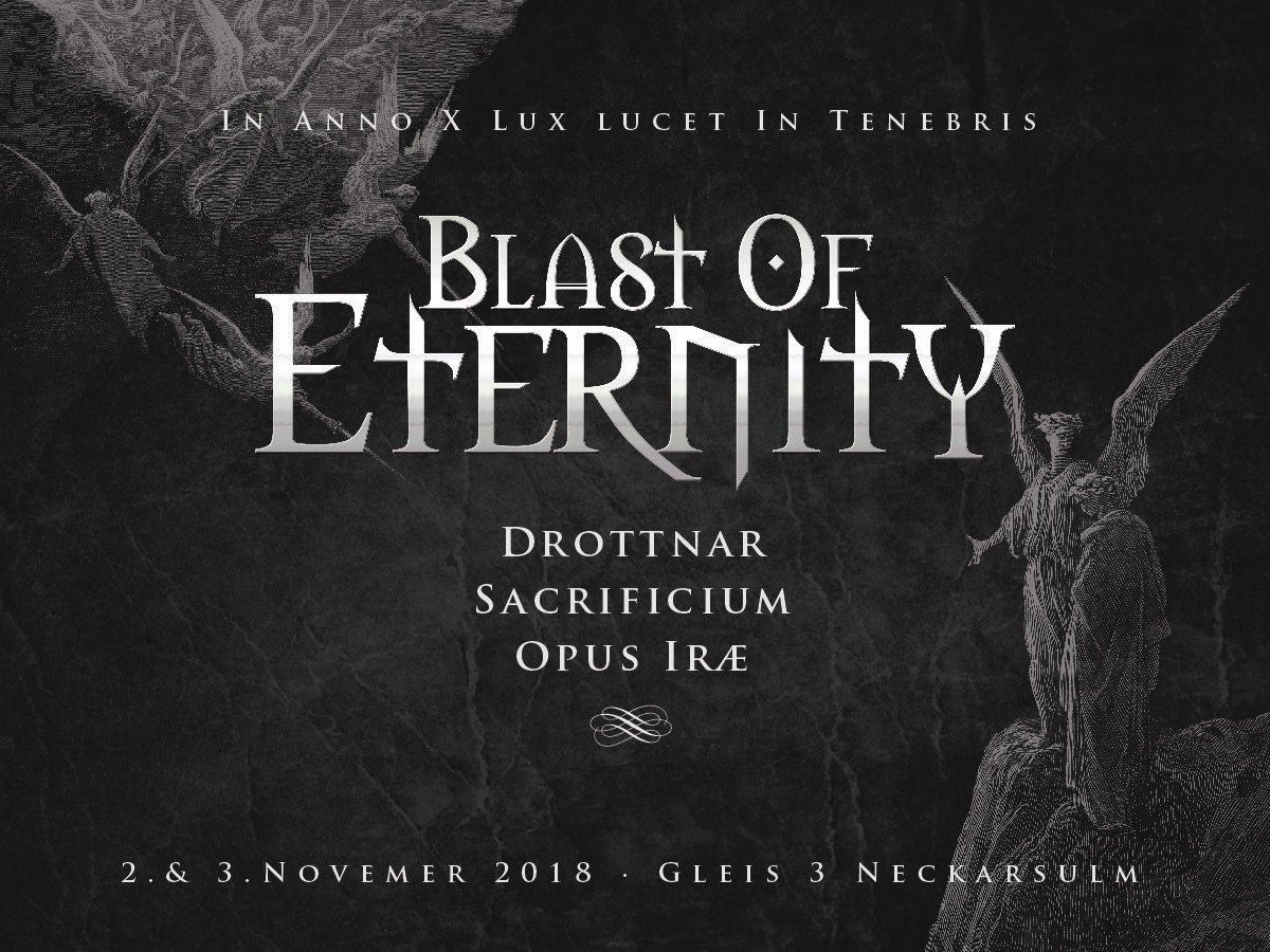 OPUS IRÆ will play at this years <a href="/blastofeternity/">Blast of Eternity</a> festival, together with their label collegues #Drottnar and German Death Metal band #Sacrificium. #opusirae