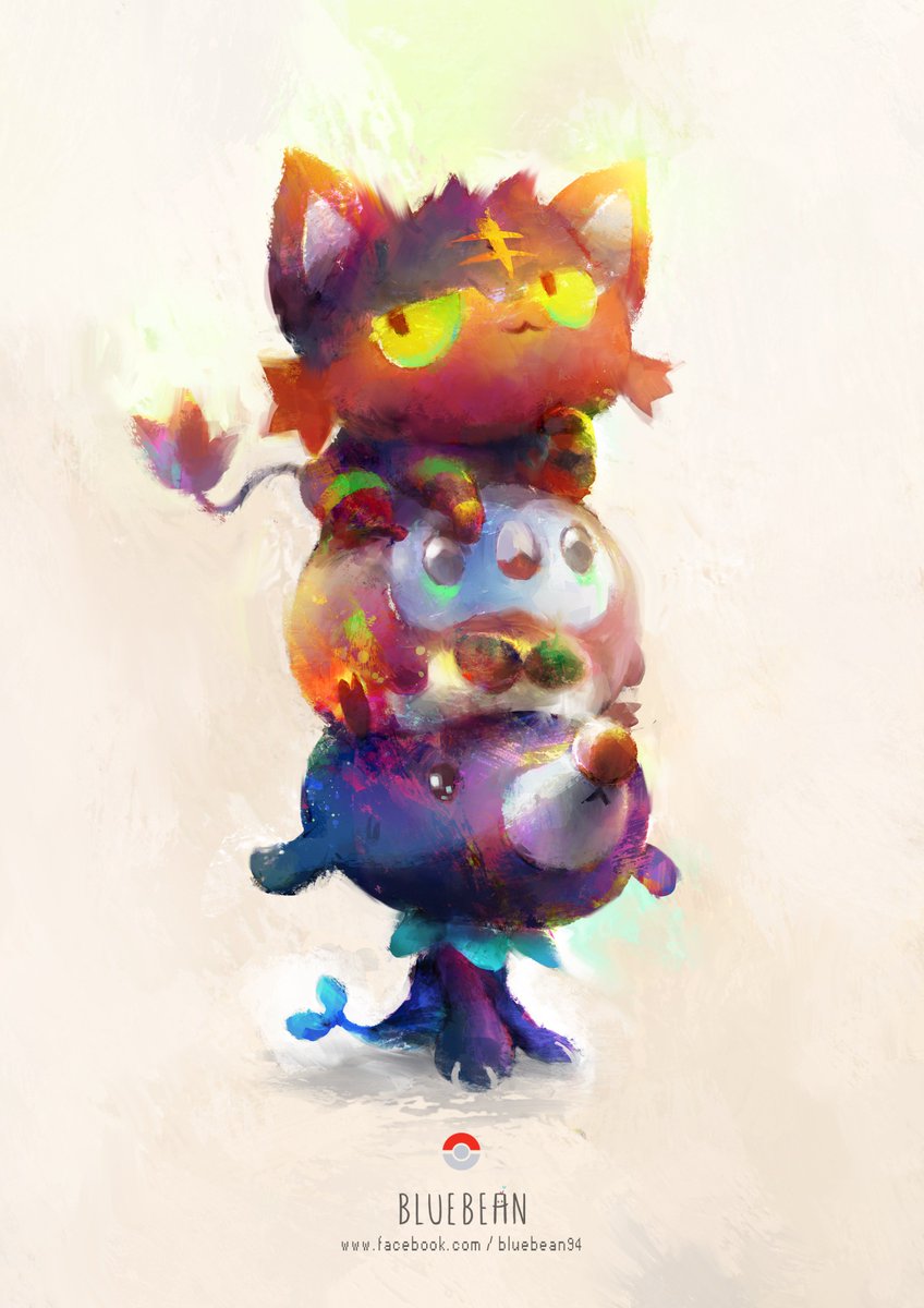 #PokemonGO  #PokemonGoFest2018 #FANART #rowlet #litten
#popplio #PokemonGOfriends #bluebean #CutenessOverload