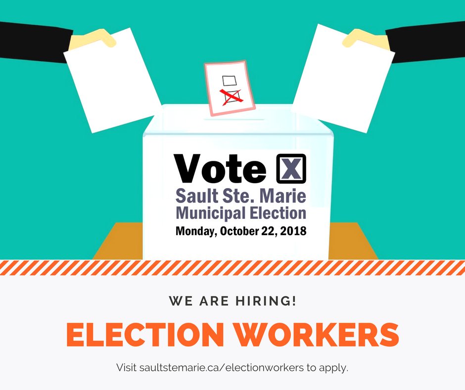 Apply today >> saultstemarie.ca/electionworkers https://t.co/TVeLFHFdw7