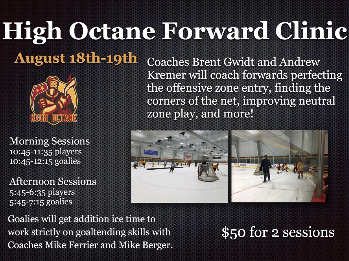Can’t wait to hit the ice this season? Sign up now for the High Octane Forward Clinic! 
#highoctanehockey #juniorfuelhockey #indyhockey #hockey