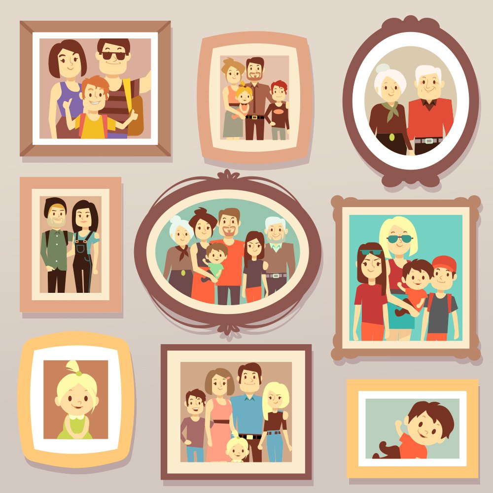 Портрет семьи в рамке