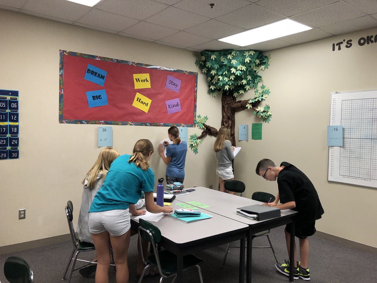 tassielittle's tweet photo. Look at these algebra kids rocking chapter 1 and problems around the room! #greatclasses #schnootle https://t.co/txKltfBPLM