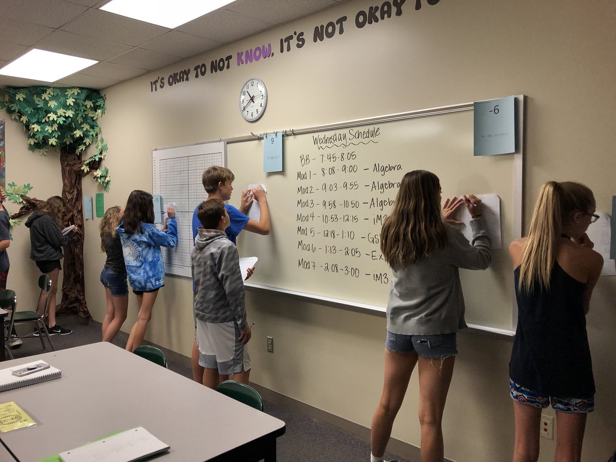 tassielittle's tweet photo. Look at these algebra kids rocking chapter 1 and problems around the room! #greatclasses #schnootle https://t.co/txKltfBPLM