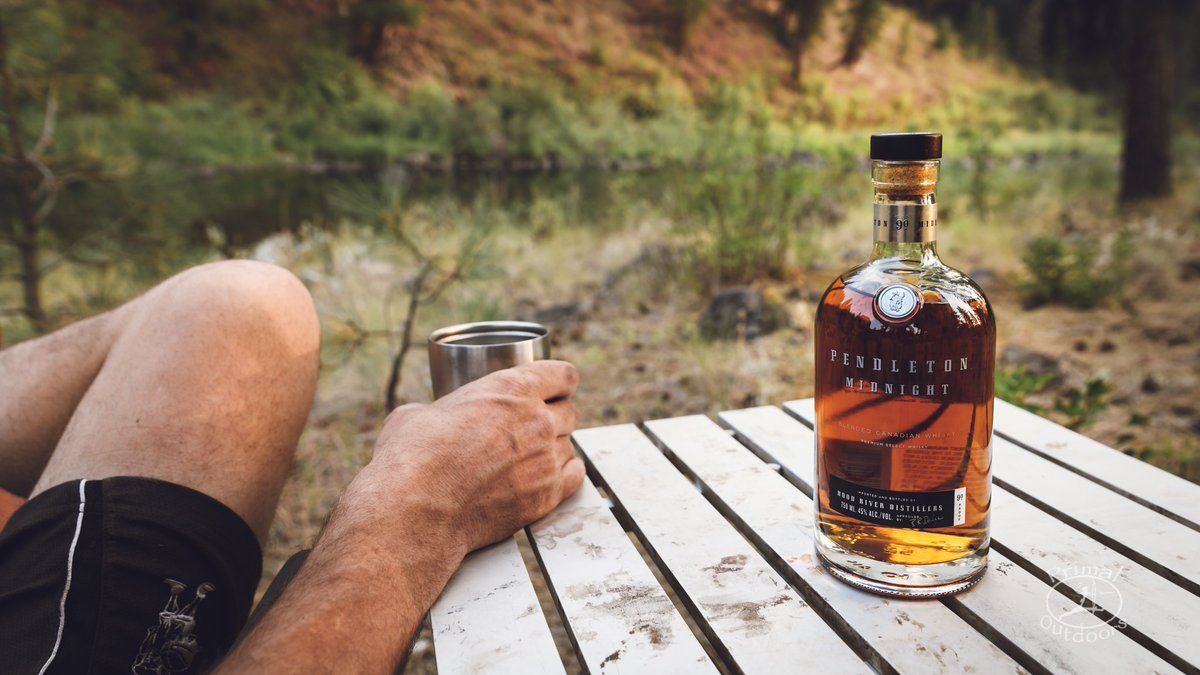 Some Pendleton on the rocks goes well with a summer afternoon by the river. #PendletonWhisky #WhiskyLover #Whisky #PrimalOutdoorsLife #OutdoorLife #OnTheRocks #DrinkTanks #PendletonMidNight