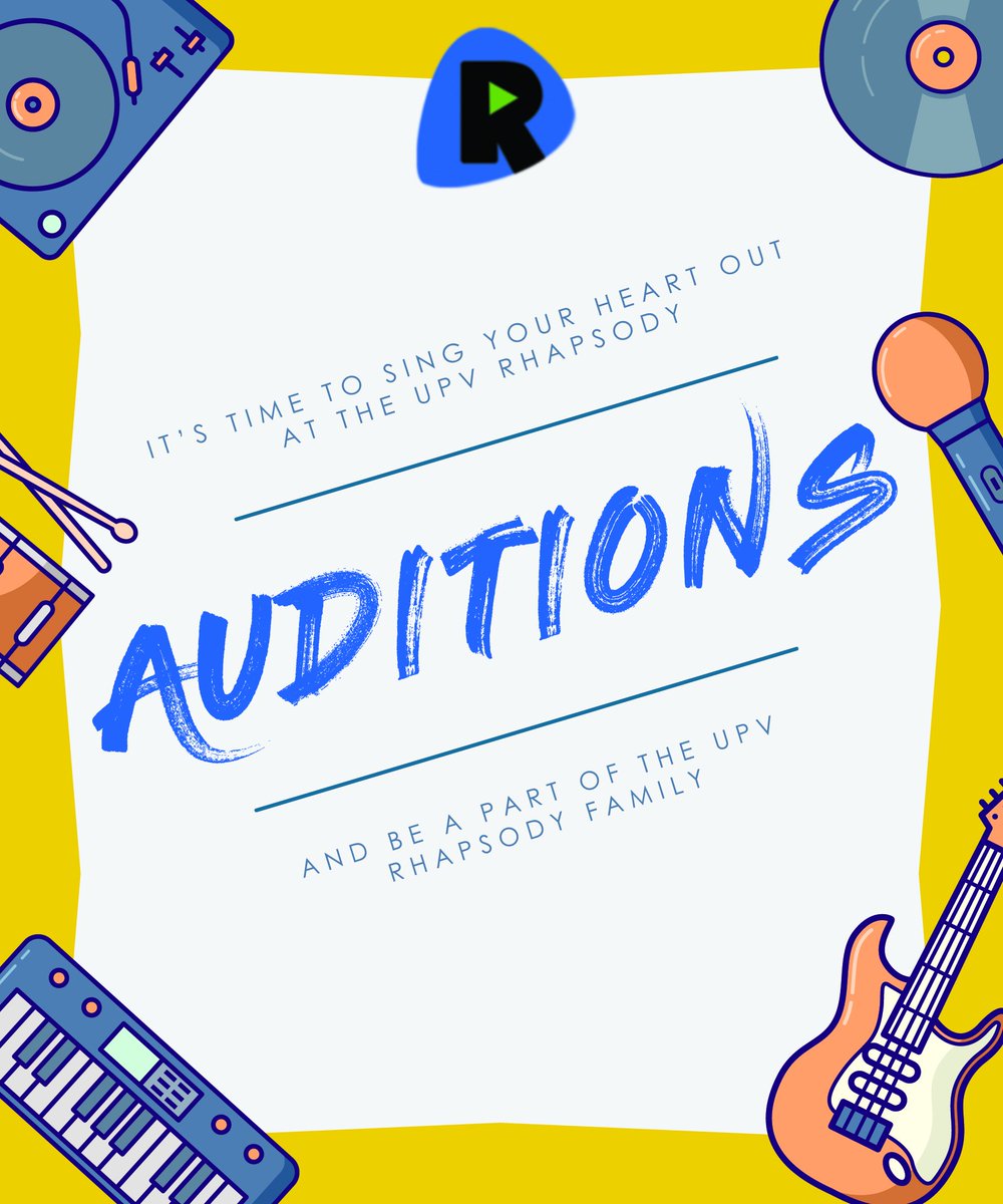 UPVRhapsody's tweet photo. Calling all aspiring singers and instrumentalists! 🙌

Please be guided!
Venue will be announced soon!
See you this August 23 &amp; 24! 🎶

#PassionNeverStops https://t.co/il8Dcaw5Kh