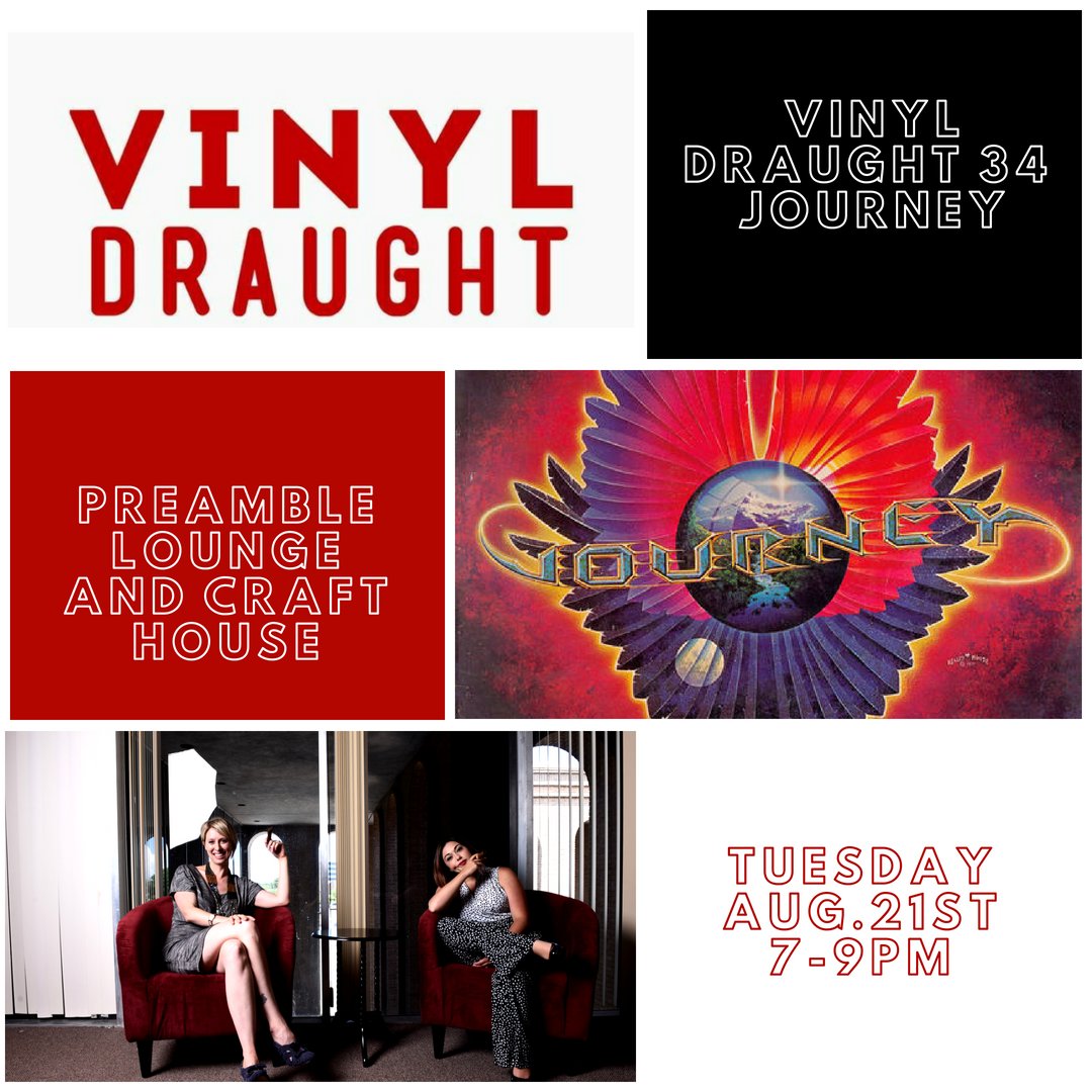 vinyldraught's tweet photo. Don't Forget! August 21st is Vinyl Draught 34 - Journey!
#NetworkingDoneDifferently #Radio #WednesdayWisdom #networking https://t.co/UAIrCAJJbL