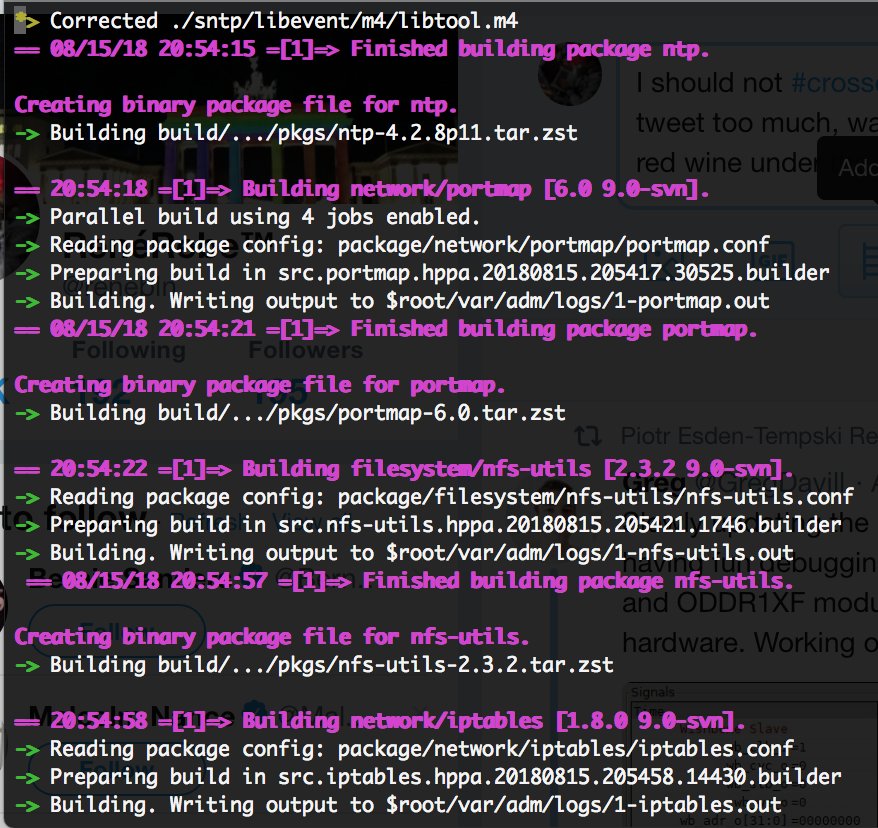 ReneRebeTM's tweet image. I should not #crosscompile to esoteric CPU architectures, makes me tweet too much, watching the #SSH log scrolling by, nipping on a good red wine under the night sky #t2sde #Linux