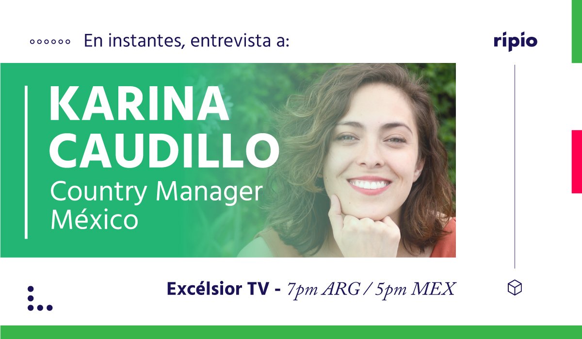 ripiolatam's tweet image. HOY nuestra Country Manager @KariCau hablará sobre la llegada de Ripio a México. ¿Dónde? Excélsior TV a las 5PM 👋⬇️|
excelsior.com.mx/tv #Bitcoin #BlockchainMx