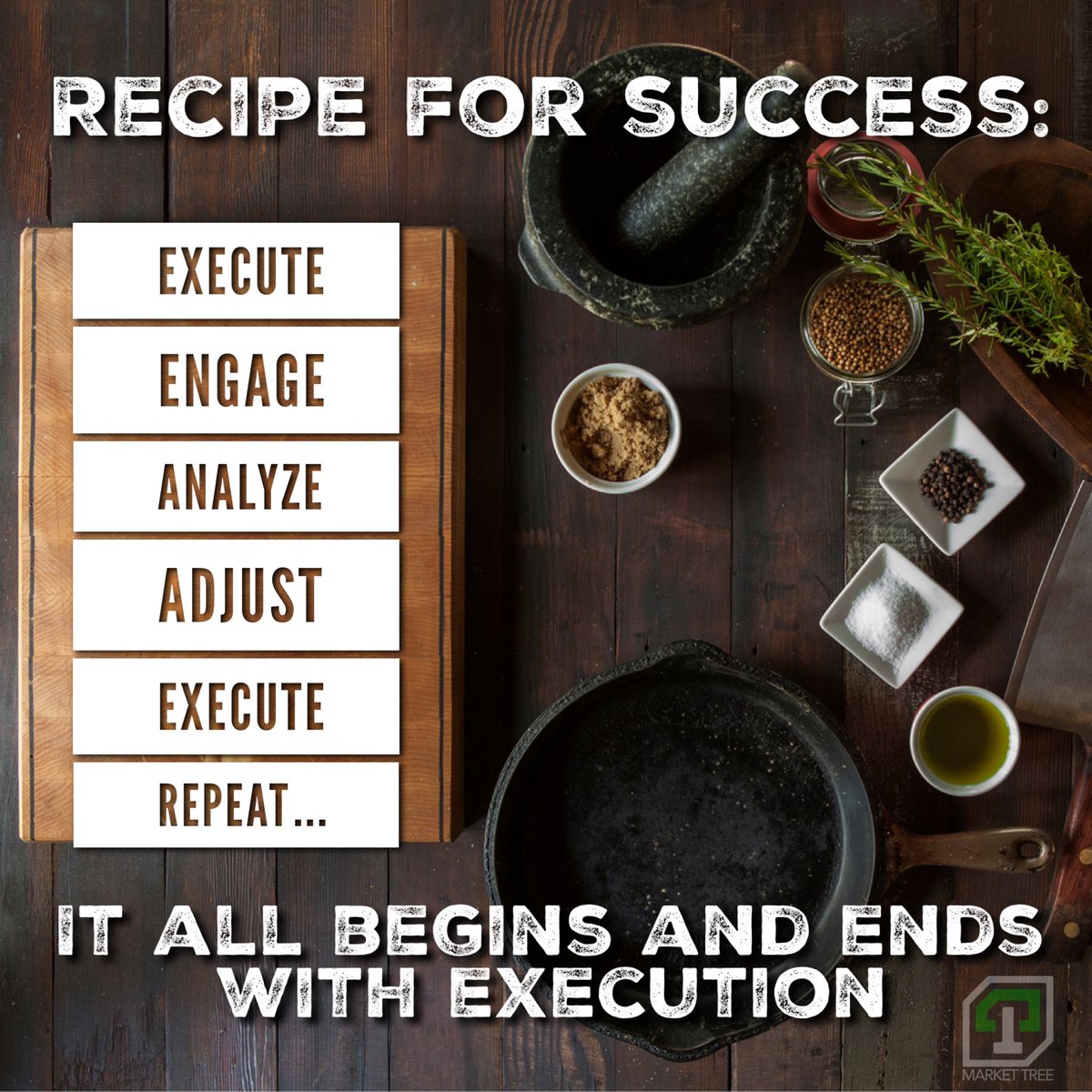 Want a recipe for real success?

It’s simple:

•Execute
•Engage
•Analyze
•Adjust
•Execute
•Repeat...

It all begins and ends with execution.

#Success #Branding #Marketing #Execution #Productivity #Efficiency #Effectiveness