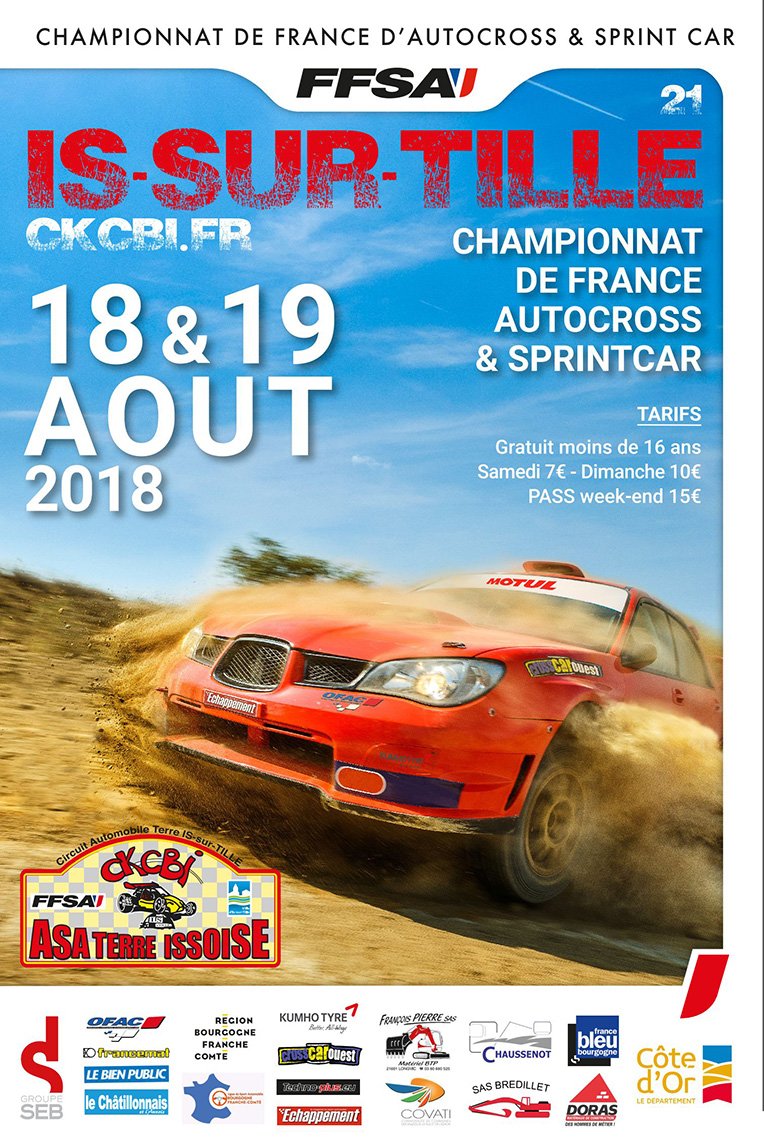 issurtille's tweet photo. 🏁Championnat de France 🇫🇷 d'#Autocross et #Sprintcar ce week-end sur le circuit "Nicolas Klein" d'Is-sur-Tille (RD 903) avec la participation de Manon Sauvageot Miss Côte d'Or 2018 👗lors de la remise des prix dimanche 19 août à partir de 15h 🏆
#CKCBI https://t.co/fitJRR0NdH