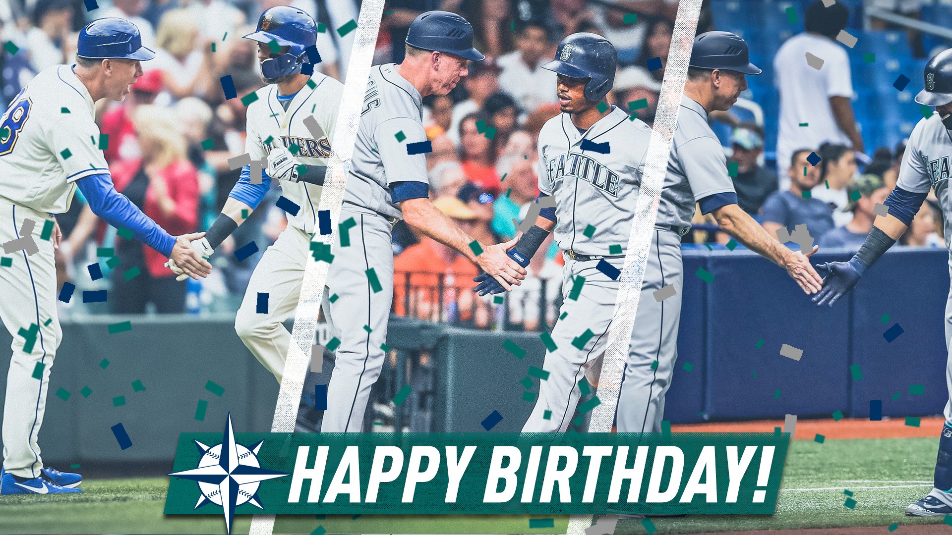 Low-fives all around. 

Happy Birthday to Mariners Third Base Coach Scott Brosius! 