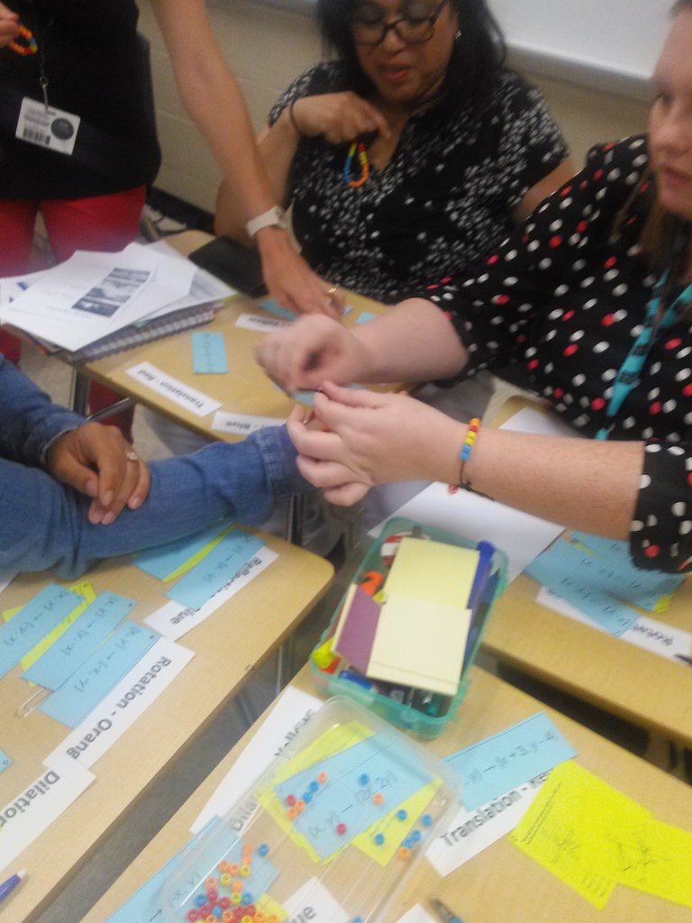 NEISD_MATH's tweet photo. New NEISD Math teachers engaging in a Social Emotional Learning Card Sort! Building communication and confidence through learning math. #SEL https://t.co/R6YNGZcoas