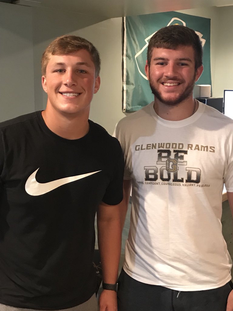 FullTimeoutPod's tweet photo. Big thanks to seniors @balese44 and @silviusc20 for stopping in today to talk some Glenwood Football! See these guys in action as the Rams kickoff August 24 in Carroll. Go give the episode a listen, and donβt forget to rate and subscribe us! #FullTimeout https://t.co/W2wl3VC0NM