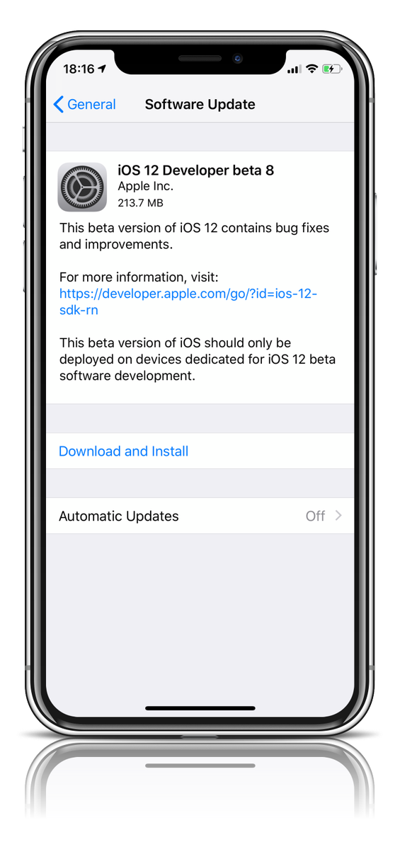 MaxdMerc's tweet photo. iOS 12 Developer beta 8

#iOS12DevBeta8 https://t.co/ice8Hrrg2W