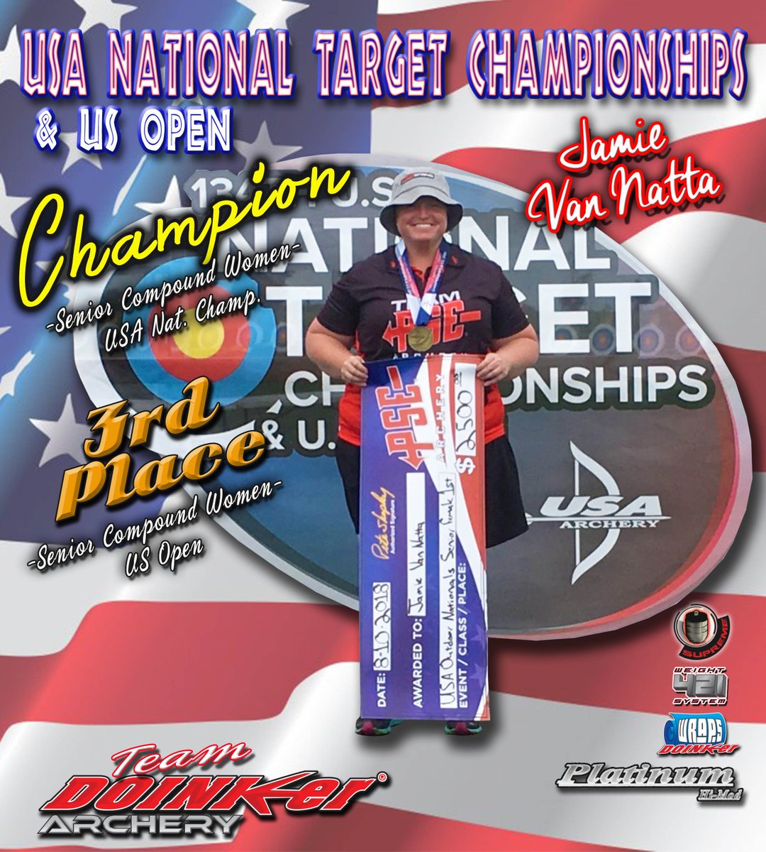 DoinkerStabs's tweet image. Congratulations to Team Doinker&apos;s Jamie Van Natta on her Two Wins! #TeamDoinker #PlatinumHiMod #winning #Doinker #Archery