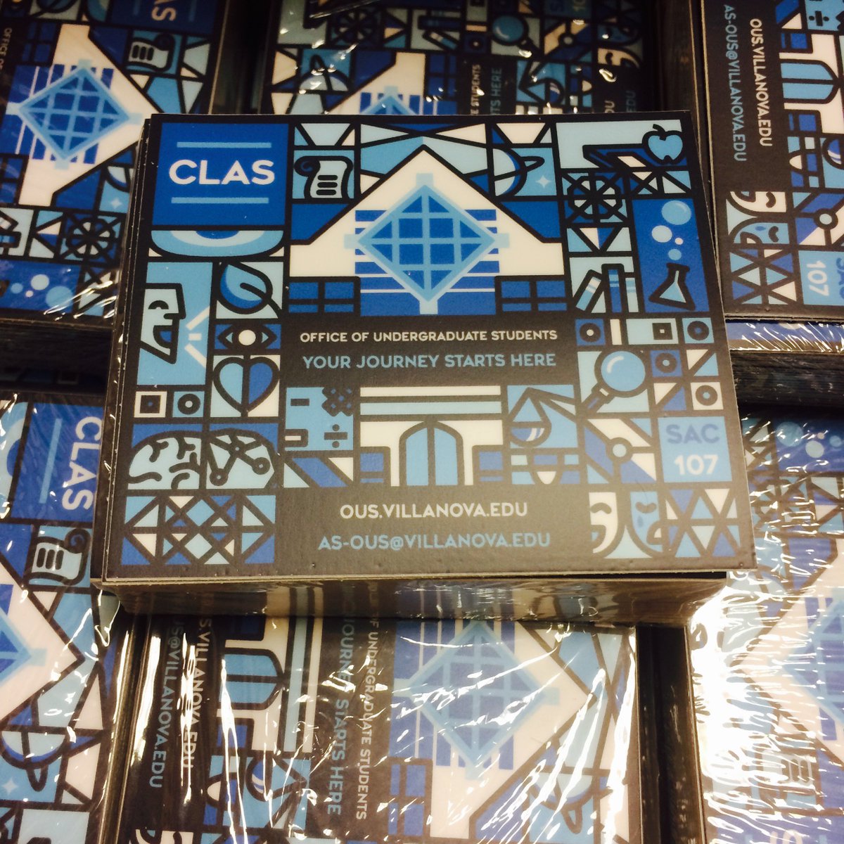 NovaOUS's tweet photo. These ace laptop stickers, featuring artwork by Branden Garrett, just arrived at the office! Incoming first years- these are coming your way at orientation. #nova2022 #goingnova #CLASVILLANOVA #nova #novanation https://t.co/KwolcK4hiI