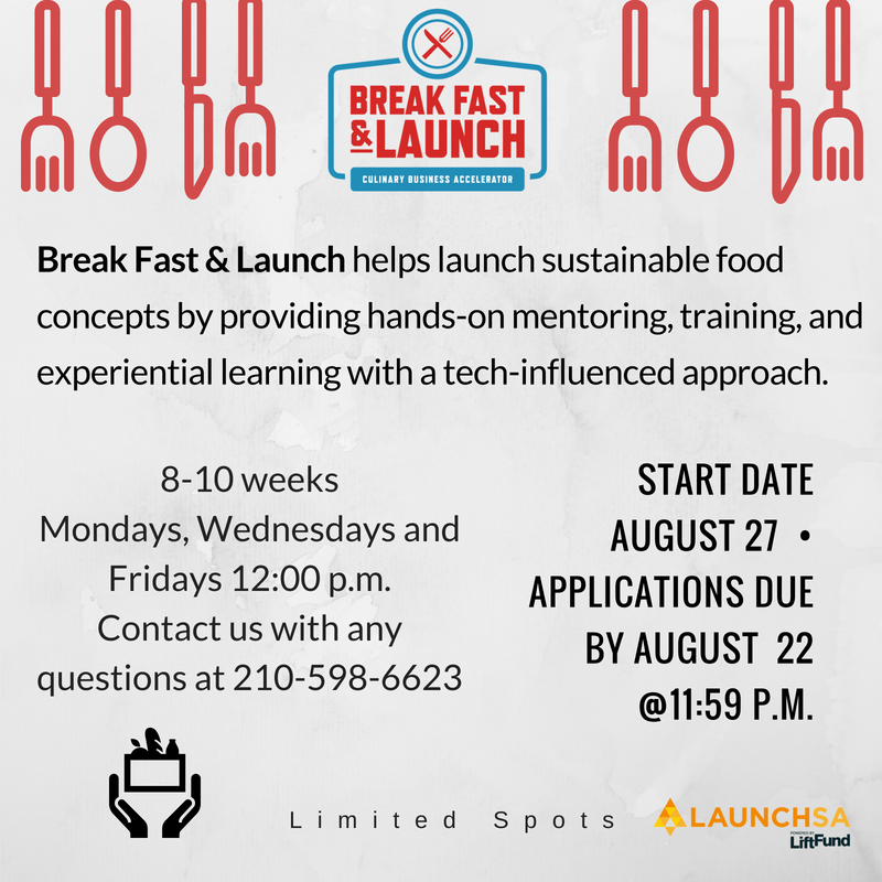 Starting a Food Business in San Antonio? Apply to Break Fast &amp; Launch, a food business accelerator that will provide you with mentors and resources to help you avoid pitfalls and advance your food business! Apply here! launchsa.org/contact/break-…