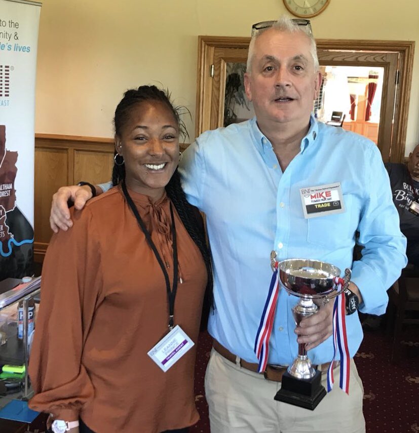 Congratulations Mike @PlumbInnEnfield on winning the short presentation Cup this week. You knowledge of plumbing and sanitary ware is second to none. Can you clarify is that a smile on your face or a touch of wind? #plumbing #sanitaryware #bathrooms #tiles