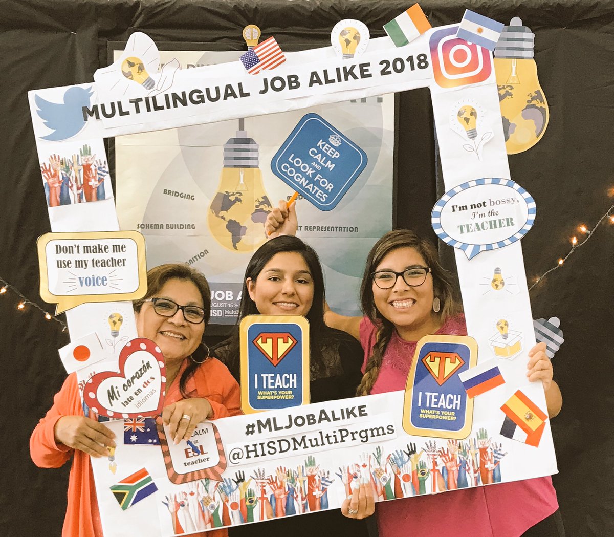 MacarenaTalbert's tweet photo. Our hearts โฅ๏ธ beat in two languages! Getting Dual Language ready! #MLJobAlike #TeamHISD #teacherlife @HISDMultiPrgms @TeamHISD @Deanda_HISD https://t.co/nGX2zgJILM