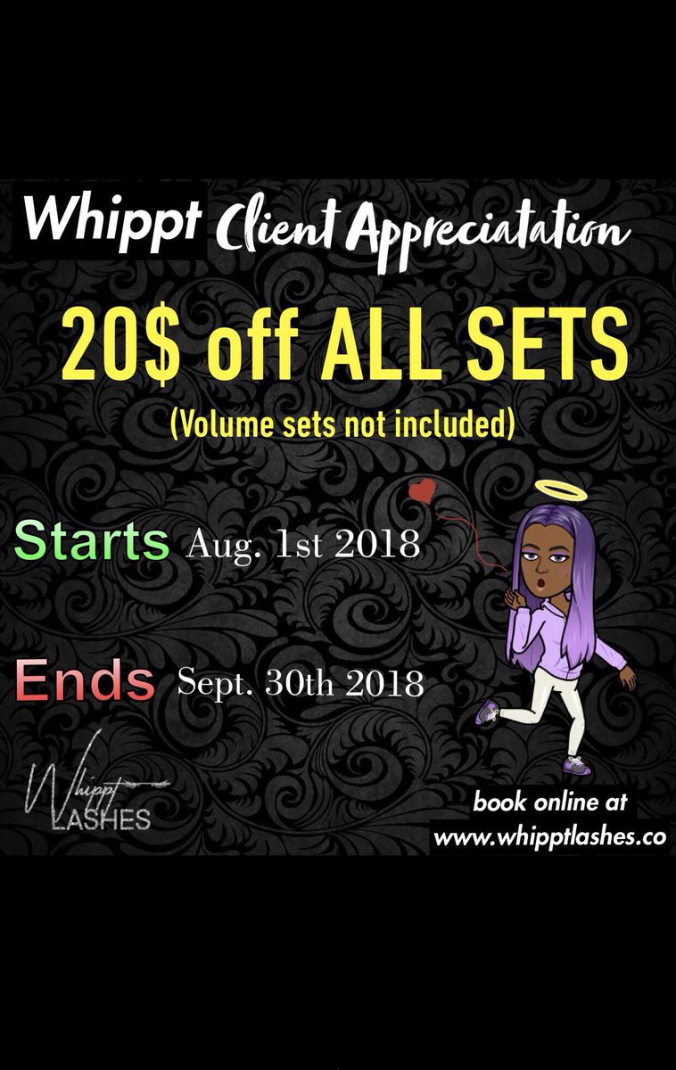 _WhipptLashes's tweet photo. Text for appointments 💜💋 Special ends 9/30/18✨ #WHIPPT #Whipptlashes #lashes #eyelashextensions #fashionblogger #fashionista #classiclashing #HairCare #summer2018 #beauty https://t.co/0mp9CIlzeo