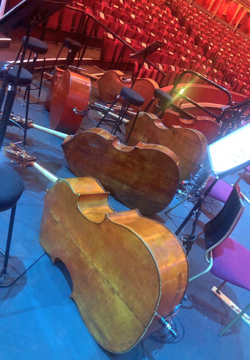 bbcproms's tweet photo. The Bolero drum is waiting and the double basses are having a quick nap before tonight’s performance! @TheCBSO #Prom44 #BBCProms https://t.co/U88RUQcFiN