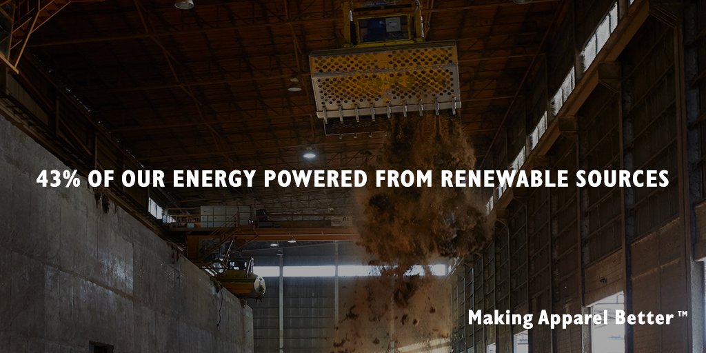 Climate change affects all of us, so we are always looking for different ways to reduce our impact on the planet. Our renewable energy systems generated 43% of our total energy in 2017! #MakingApparelBetter #GenuineResponsibility
