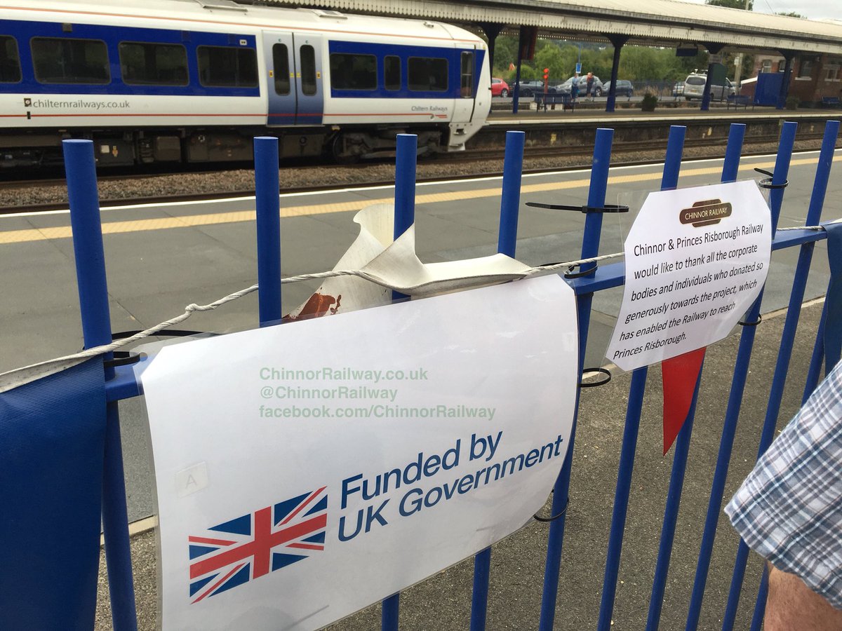 ChinnorRailway's tweet photo. Today our new rail interchange opened as Platform 4 of Princes Risborough Station. Helped by our partners @chilternrailway @networkrail, part funded with a £75k grant from @transportgovuk, plus donations from many supporters over the last 25 years. #PRP4 https://t.co/FTptSNILXf