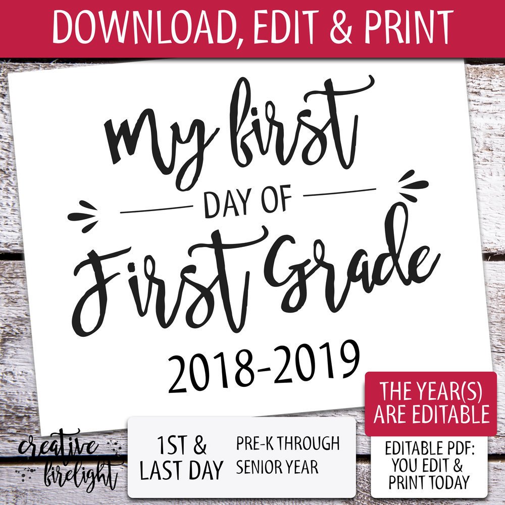 CreateFirelight's tweet image. Don't miss this 60% off sale! ALL YEARS Pre-k through Senior year first &amp;amp; last day of school signs with editable years bundle is only $7.20. You'll never have to buy another first/last day sign again! #firstdayofschool #1stdayofschool #firstdayofschoolsign