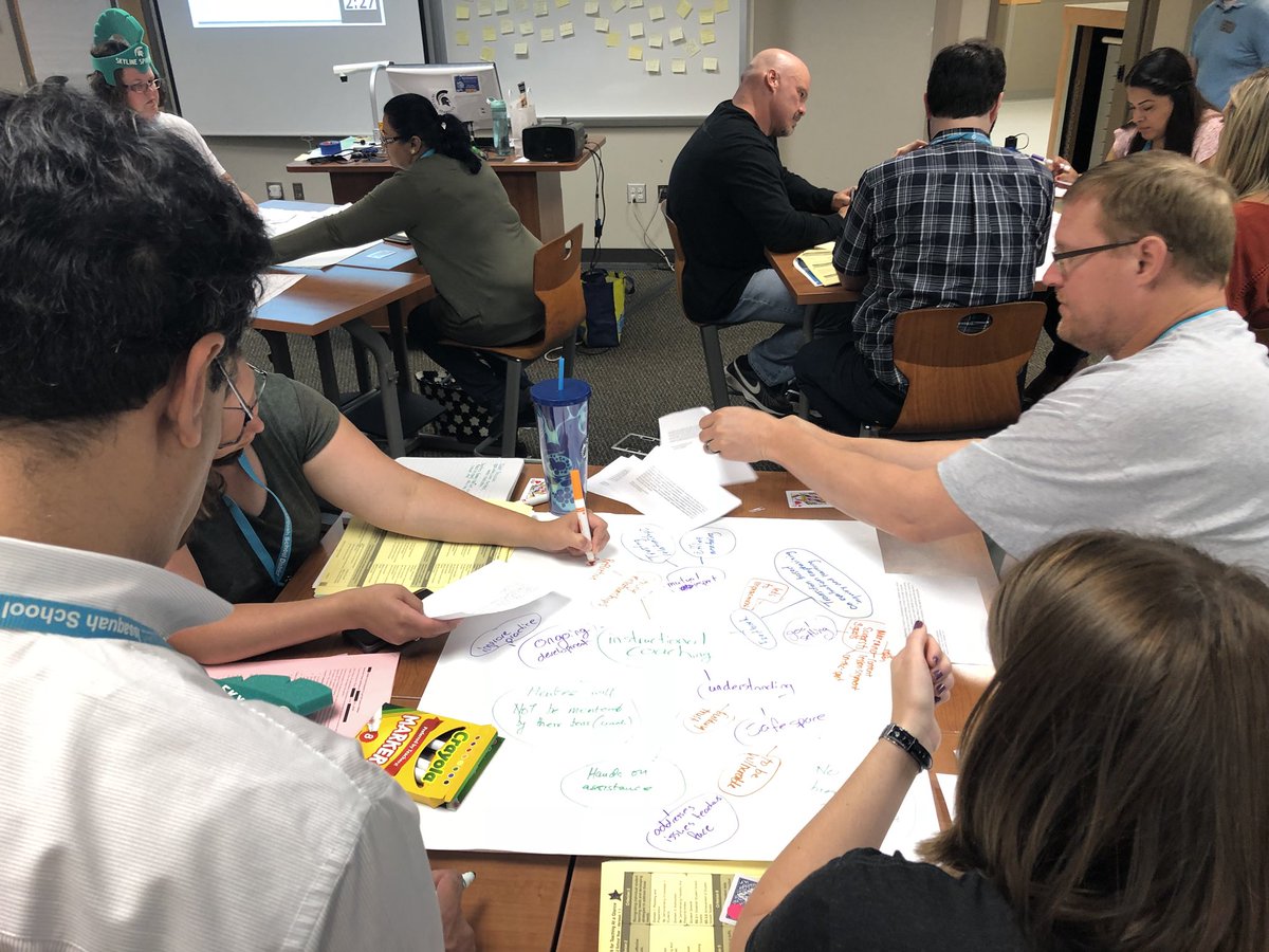 vB_ibbio's tweet photo. We’re having silent, text based discussions of the benefits of instructional coaching in @IssaquahSchools #ISDlaunch https://t.co/p7fYdY9k5j