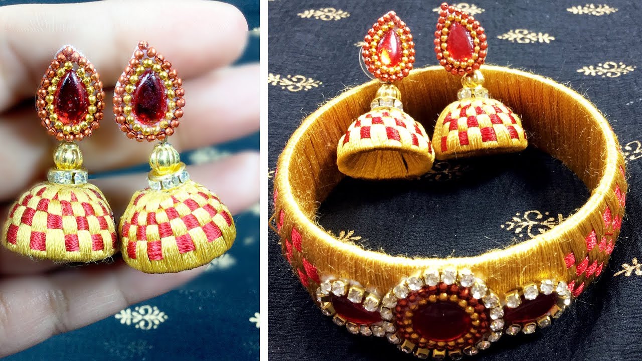 silk thread Jhumka XL  Scoop My Art