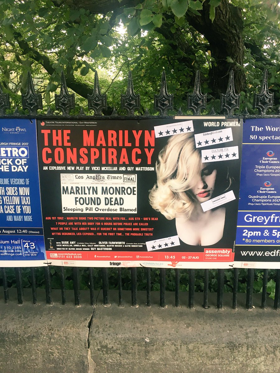 SusieAmy's tweet photo. ⭐️⭐️⭐️⭐️⭐️ @MarilynConsprcy what an honour to be part of it’s debut in Edinburgh #themarilynconspiracy https://t.co/A6y3httyyA