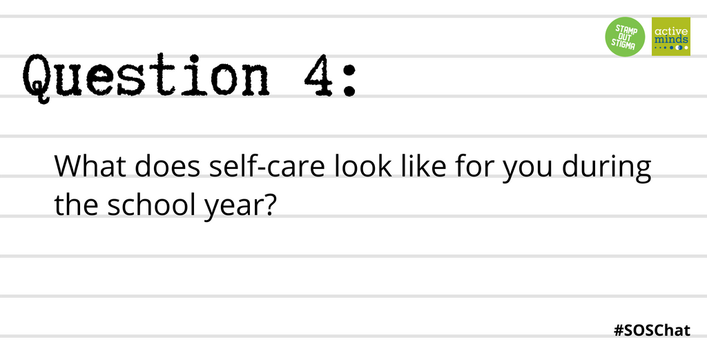 StampStigma's tweet photo. Q4: What does self-care look like for you during the school year? #SOSChat https://t.co/29s51jV1rZ