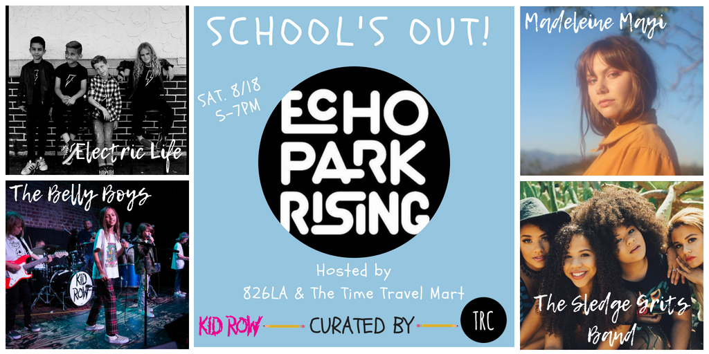 TheResidentCo's tweet photo. π¨LINEUP UPDATEπ¨ Snacks π₯¨& Drinks π₯€& Rock & Roll πΌ!
We're hosting a School's Out! showcase @EchoParkRising on Saturday. Check out #ElectricLife, #TheBellyBoys, #MadeleineMayi, & @SledgeGritsBand @826LA!
#echoparkrising #livemusic #LosAngeles #KidRow #LAevents #echopark https://t.co/wGhtumTTmT