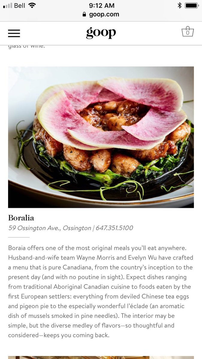 Thanks <a href="/goop/">goop</a> for featuring us in the #Toronto guide! 

🚨You have 5 more days to eat #Boralia before we go on summer break! If you snooze you’ll have to wait till Sept 5. ⏰ 
#59ossington #canadiancuisine