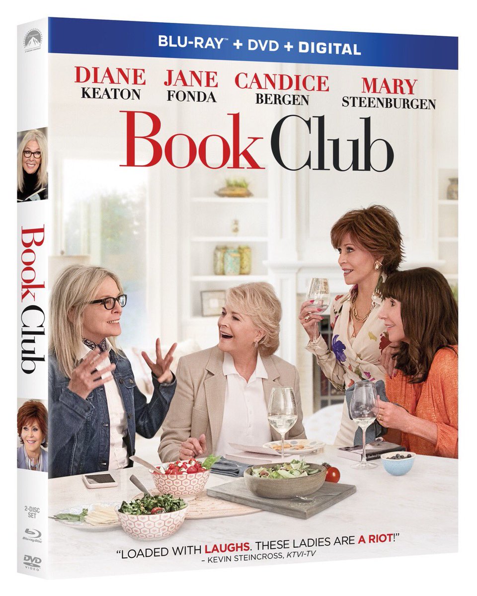 BenMkWrites's tweet photo. They’ll bring the laughs, you bring the wine. Follow + RT to enter to #win a #BookClub prize pack, including a copy of the film on Blu-ray, plus a shirt, tote bag, clip-on LED book light and more! #Canada only https://t.co/2KgabkwYwh